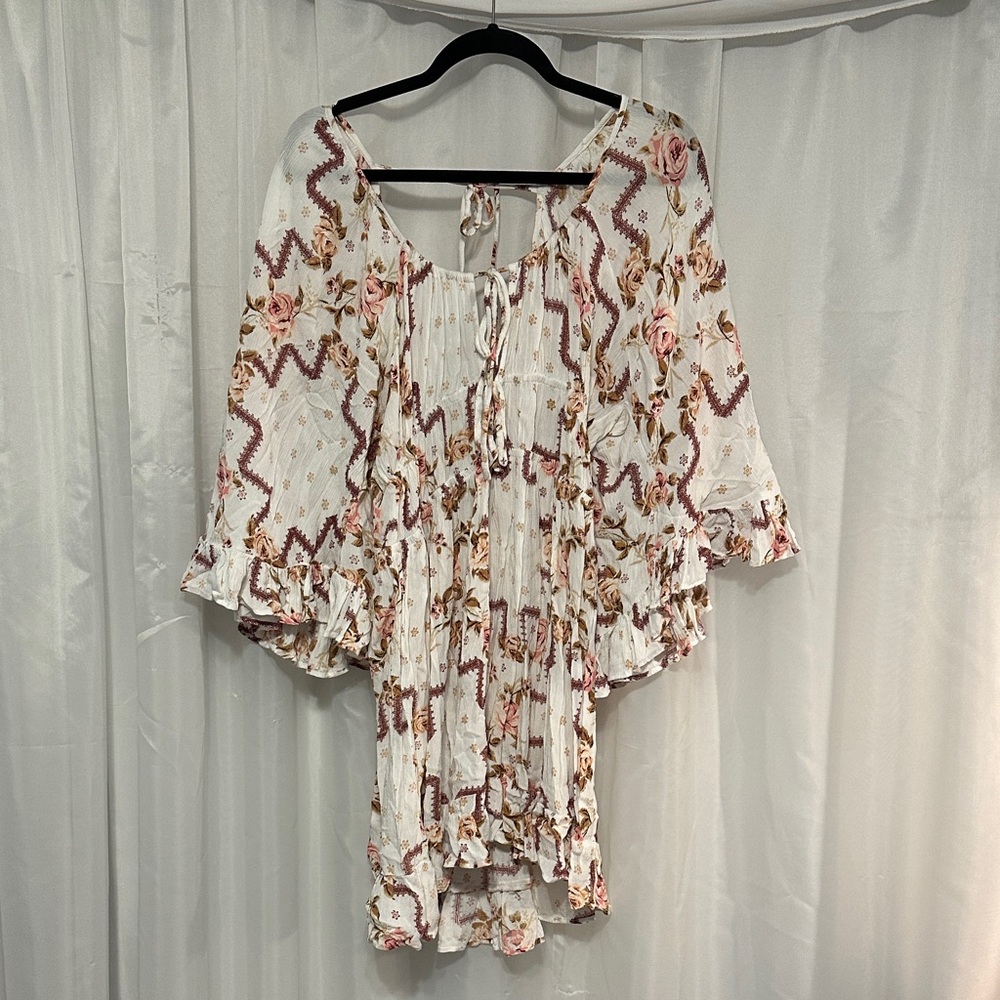 ASOS White and Pink Floral Mini Dress